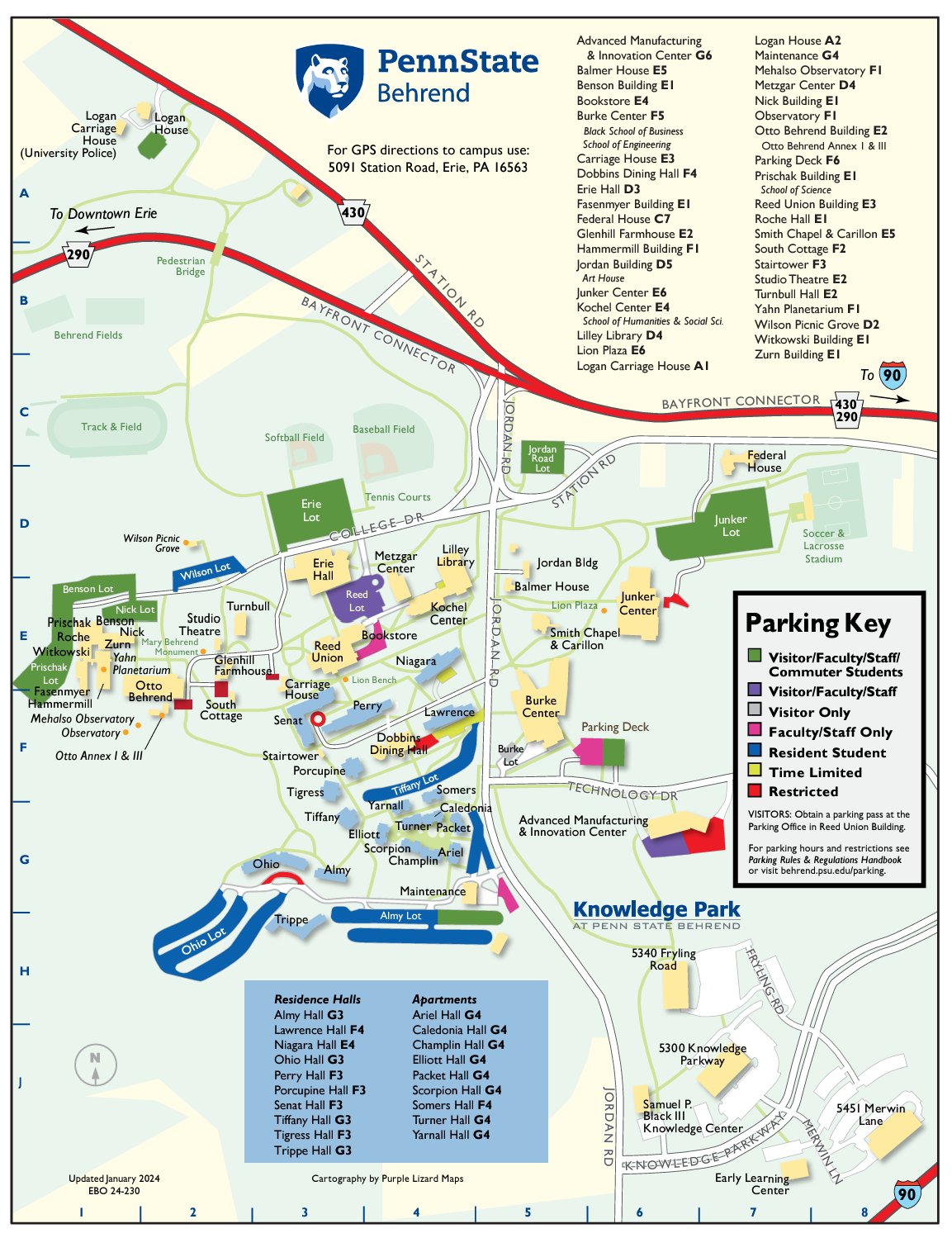 Image of the Behrend campus map
